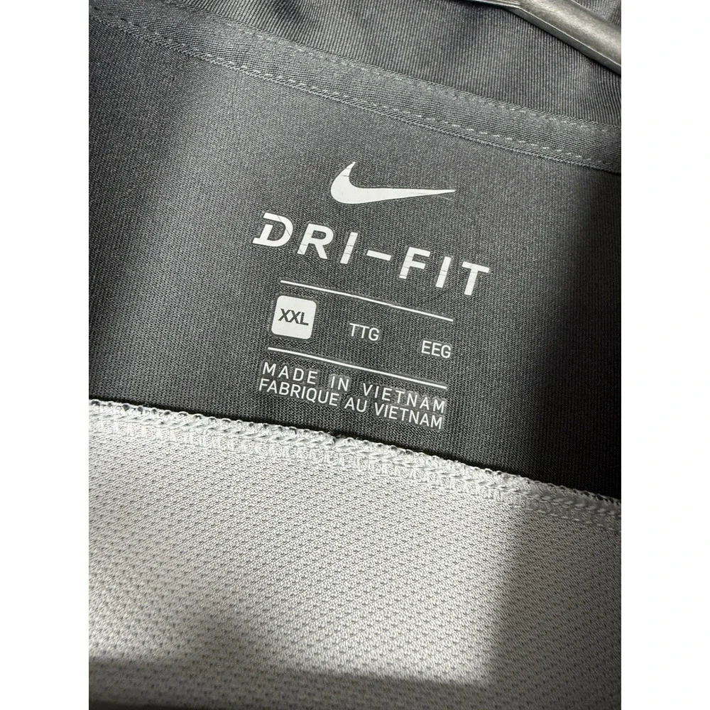EUC Nike Oregon Ducks Polo Shirt Men XXL Gray Black Short Sleeve Golf Colorblock